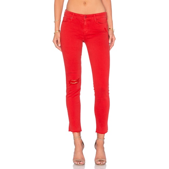 mother red jeans